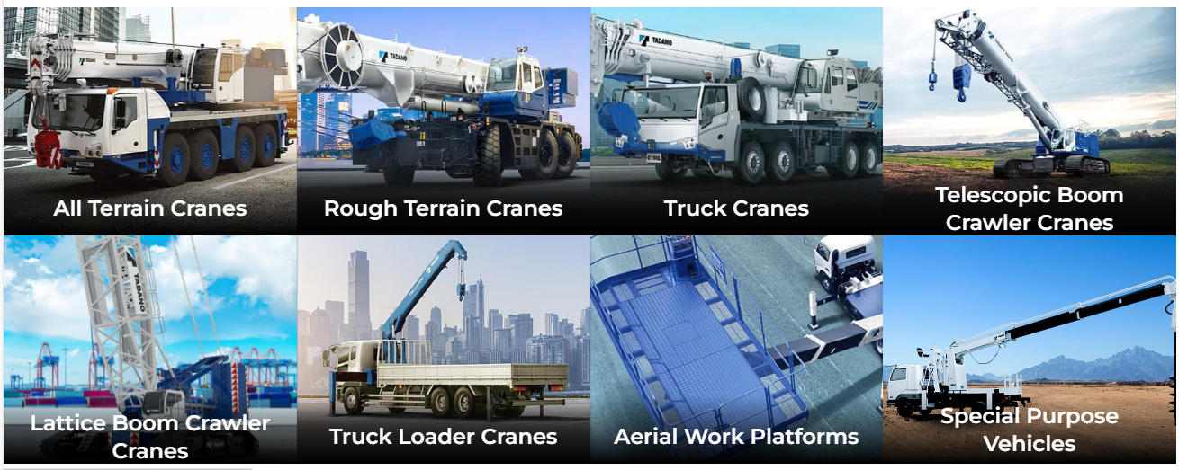 Cẩu Tadano lắp trên xe tải và Cẩu chuyên dụng khác Cẩu Tadano lắp trên xe tải và Cẩu chuyên dụng khác