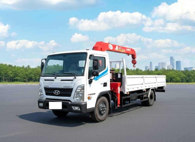 Xe tải 5 tấn Hyundai Mighty EX900XL lắp cẩu 3 tấn 4 đốt Unic 344 Xe tải 5 tấn Hyundai Mighty EX900XL lắp cẩu 3 tấn 4 đốt Unic 344