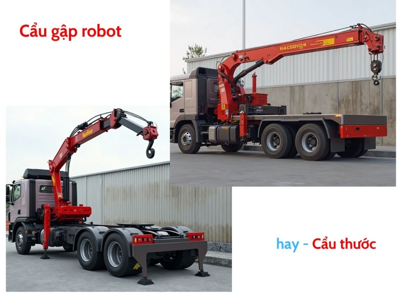 Chọn xe tải gắn cẩu gập hay Xe tải lắp cẩu thước